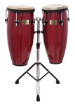 Tycoon Conga Drums Set 10" & 11" Heads W/ Stand, Red Hand-painted Series. Fixed Price $539.99.