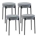 Costway Bar Stools Set Of 4 Upholstered Kitchen With Foot Pads-light Gray. Fixed Price $182.09.