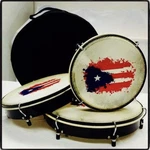 5D2 3 Pc Set Panderos With Bag- Pleneras Pvc Drums Puerto Rico Flag. Fixed Price $68.00.
