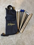 Zildjian Zsb Basic Drumstick Bag With 5 Pairs Of Mallets Sticks Vic Firth Balter. Fixed Price $30.00.