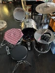 Pearl Export EXX725S 5-PIECE Drum Kit Smokey Chrome With Hardware Used. Fixed Price $900.00.
