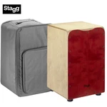 Stagg Standard Size Birch Cajon Red With Gig Bag CAJ-50M-RD. Fixed Price $148.99.