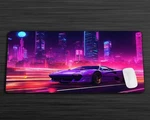 Car Desk Mat, Cyberpunk Inspired Mouse Pad, Futuristic Gaming. Fixed Price $6.64.