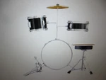 Skyshalo Kids Drum Set, 3-PIECE, 14 In. Beginner With Adjustable Throne. Fixed Price $71.95.