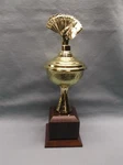 Bridge Hand Trophy Gold Cup Bowl Award Block Wood Base. Fixed Price $9.95.