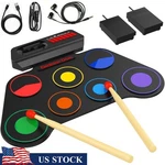 Roll-up Drum Set Kids Rechargeable Portable Quiet Practice 7 Pads Music Toy New. Fixed Price $59.99.
