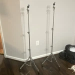 Gp Height-adjustable Double Braced Boom Cymbal Stands Set Of 2 Silver Metal. Fixed Price $31.80.