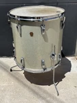 1969 Vintage Keystone Badge Ludwig 16X16" Floor Tom Silver Sparkle With Legs. Fixed Price $595.00.