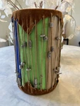Vintage Handmade Dhol Drum Tribal Style Boho Folk Art Suede W Beads Multicolor. Fixed Price $25.00.