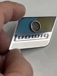 Ludwig Blue And Olive Drum Badge Pointy- Repro With 6PLY Grommet. Fixed Price $29.99.