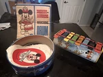 Vntg Noble Cooley Walt Disney Mickey Mouse Metal Drum W/ Sticks /box & Xylophone. Fixed Price $13.50.