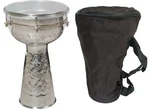 Mid-east Silver Nickel Brass Metal Doumbek Drum W/ Gig Bag 14 X 8". Fixed Price $129.99.