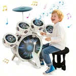 5PCS Kids Jazz Drum Set Toddler Musical Instrument Toy With Stool Pedal. Fixed Price $40.54.