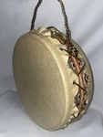 Remo Pts. Hand Drum No Stick Leather Trim Double Sided 4 1/2 Inches High. Fixed Price $34.93.