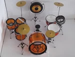 Miniature Drum Set Kit Ludwig Orange Guitar Bass Amplifier Just For Display Only. Fixed Price $59.99.