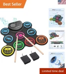 Electronic Set, 9-DRUM Practice Pad With Headphone Jack, Roll-up Ki.... Fixed Price $71.46.