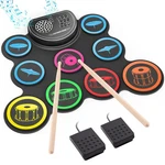 9 Pad Roll Up Electronic Drum Kit With Speaker, Headphone Jack & Pedals. Fixed Price $43.07.