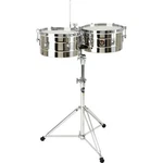 Percussion 12", 13" Tito Puente Stainless Steel Timbale Drums & Stand LP255-S. Fixed Price $700.01.