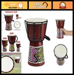 Mini Wood Djembe 4.5'' X 8'' - Carved Mahogany African Hand Drum, Goatskin. Fixed Price $41.99.