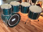 Yamaha Recording Custom 9000 Series 5 Pc Drum Set Deep Aqua W/ Mounting Hardware. Fixed Price $3250.00.