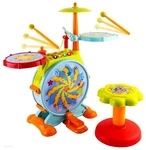 Kids Toddler First Electric Drum Kit Set With Mic And Seat Children Musical Toy. Fixed Price $49.99.