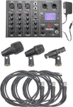 Drum Set Monitor Mixer System, Microphones For Bass, Snare & Overhead Cymbals. Fixed Price $379.00.