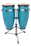 Toca Synergy Wood Conga Drum Set W/ Stand - Bahama Blue 10" & 11". Fixed Price $419.99.