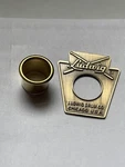 Aged Ludwig Keystone Drum Badge With Grommet- Repro. Fixed Price $28.99.