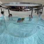 70S Clear Ludwig Vistalite 14 X 10 Concert Tom Drum - Pointy Blue Olive Badge. Fixed Price $139.95.