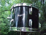 1973 9X13 Rogers Vintage Drums Gloss Black Ebony Tom Drum, Complete. Fixed Price $172.50.
