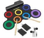 Rocksocki 7-PAD Kids Electronic Drum Set Roll Up Practice Kit W/ Headphones Gift. Fixed Price $44.50.