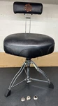 Tama Drum Throne 1ST Chair Backrest Adjustable Seat Brown Orange Stitching. Fixed Price $599.00.