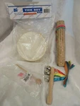 Rhythm Band Tom Boy, Sleigh Bells 10" Cactus Rainstick Shaker Euc. Fixed Price $19.99.