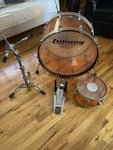 Ludwig Amber Vistalite Drums. Fixed Price $1750.00.