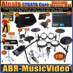 Alesis Strata Core Electronic Drum Set, Samplepad 4, Strike 8 Mkii, Sticks. Fixed Price $2475.00.