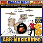 Pdp Cm Bop - 14X18 With 10.5MM Bdm, 8X12, 14X14 Floor Tom (natural Lacquer). Fixed Price $670.00.