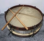 Antique Slingerland Radio King Lyon & Healy Snare Drum, Vtg Ludwig Sticks. Fixed Price $499.99.