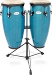 Toca Synergy 10'' 11'' Congas With Stand Bahama Blue Wood Finish. Fixed Price $419.99.