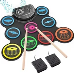 Electronic Drum Set Roll-up 9 Practice Pad Pedals Sticks Gift For Kids. Fixed Price $38.67.