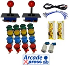 Buttons And Joysticks Arcade Kit Set X2 Zippy 16 Red Players Usb. Fixed Price $69.51.