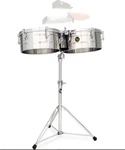 LP257-S Tito Puente 14" And 15" Stainless Steel Timbales. Fixed Price $749.99.