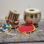 Banjira Pro Tabla Set Sheesham & Brass Drums W/ Gig Bag, Cushions, Hammer. Fixed Price $300.00.