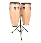 Latin Percussion Aspire Natural Wood 10" & 11" Conga Set W/ Double Stand. Fixed Price $619.99.