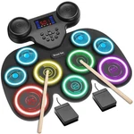 7-COLOR Dynamic Led Lights Electric Drum Set, 9-PAD Electronic Bluet.... Fixed Price $57.21.
