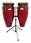 Toca Synergy Wood Conga Drum Set Percussion W/ Stand - Red. Fixed Price $419.99.