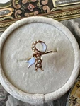 Antique 14K Enamel And Half Pearl Conversion Bow Ribbon Ring. Fixed Price $275.00.