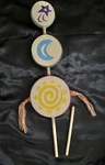 Jamtown Sun Moon Star 21 Long Three Head Frame Drums Harmonize Adult Or Child. Fixed Price $19.00.