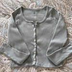 Brandy Melville Women's Zelly Light Green Button Up Top Ribbed Size Xs/s. Fixed Price $9.75.