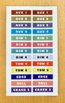 1 Set Of Yamaha Drum Accessory Cable Snake Stickers - Decal Dtx Label Pair Pack. Fixed Price $6.79.