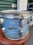Vintage Sky Blue Ripple 60'S Rogers Holiday 8"X 12" Tom Drum Cleveland. Fixed Price $270.00.